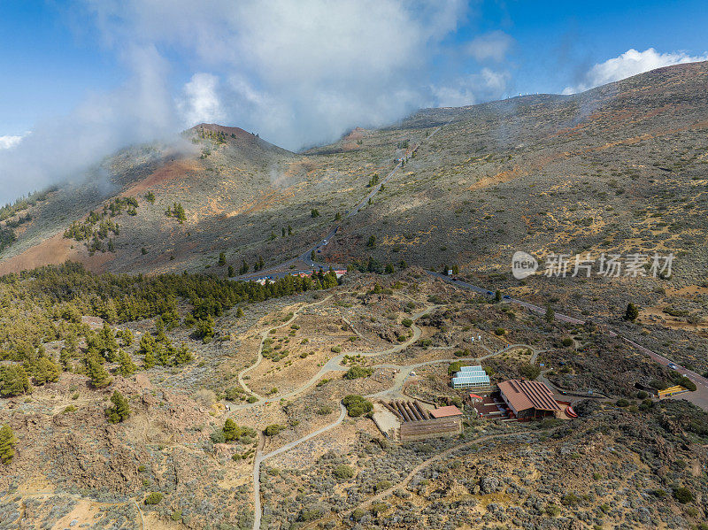 鸟瞰西班牙特内里费岛El Teide国家公园El Portillo游客中心